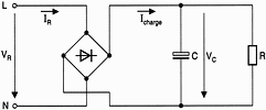 Figure 1. Basic circuit of bridge rectifier with smoothing capacitor